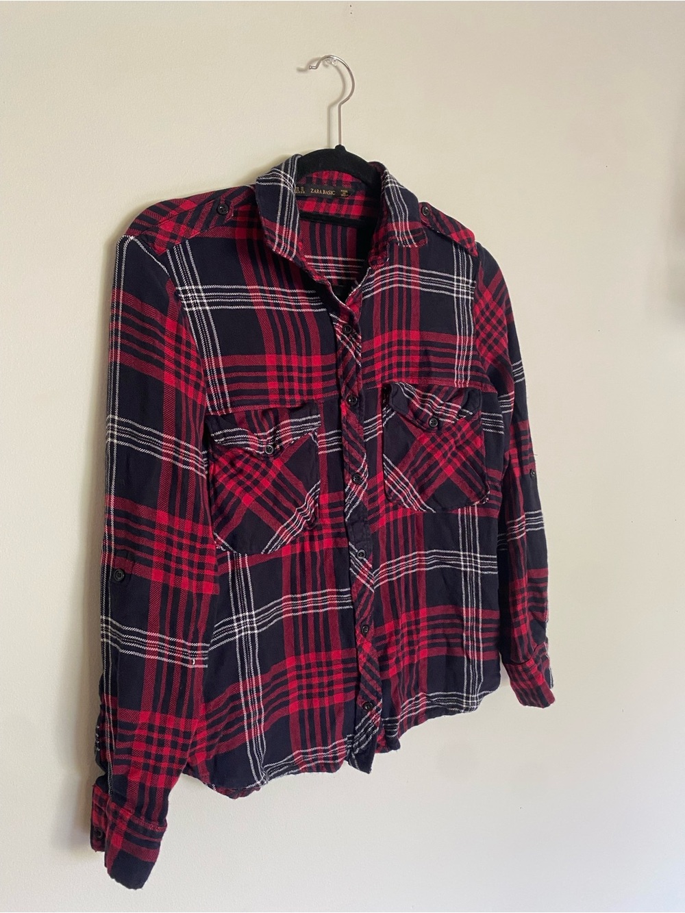 Zara Plaid Shirt Cozy Button Up Fall Winter Wardrobe